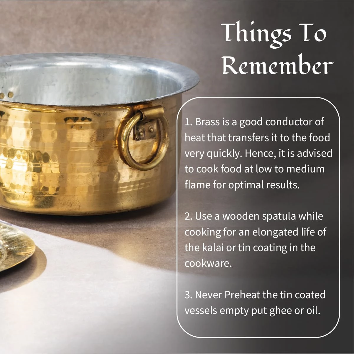 P TAL Brass Patila for Cooking Pure Brass Round Heavy Bottom - Image 3