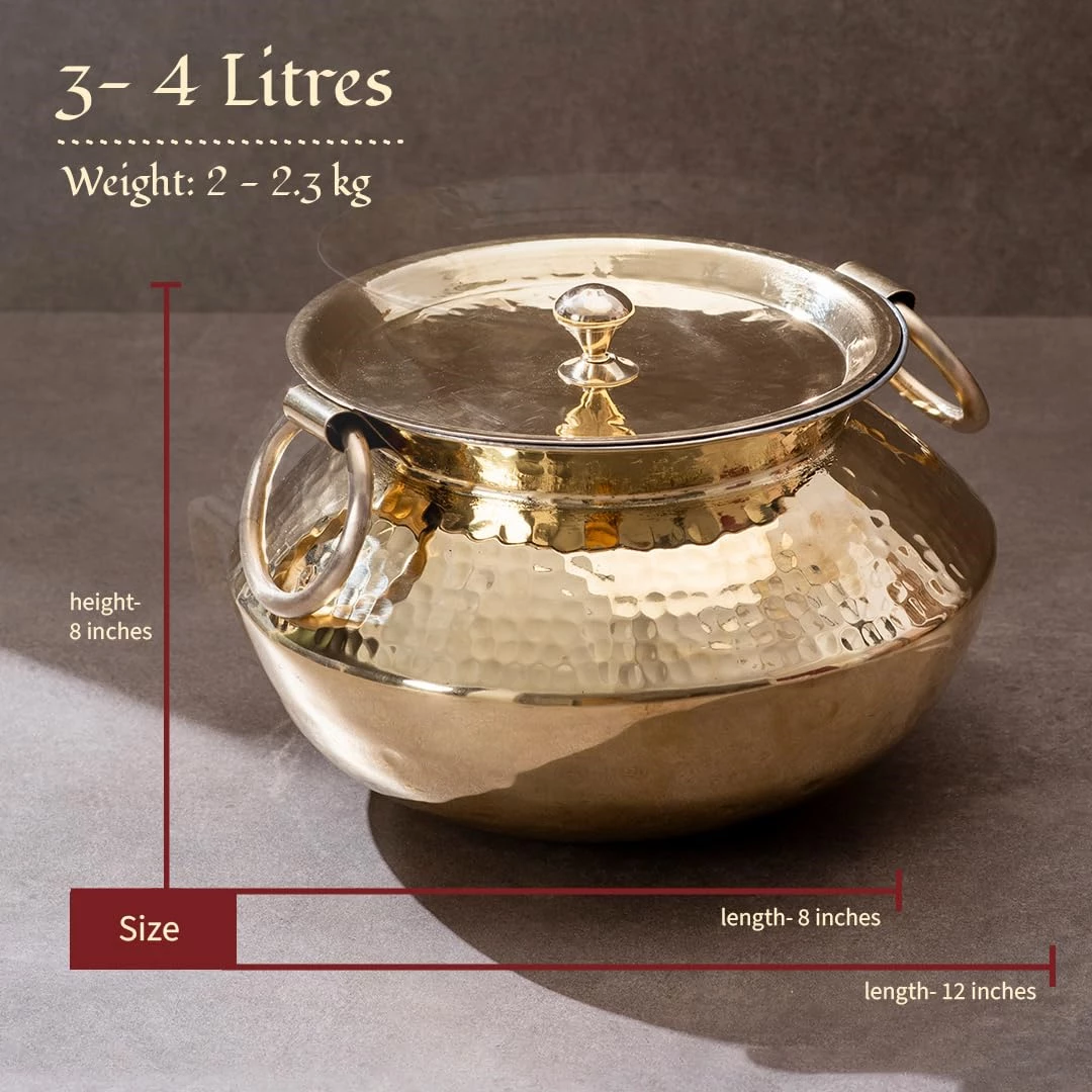 P TAL Brass Patili with Lid and Handle - Image 2
