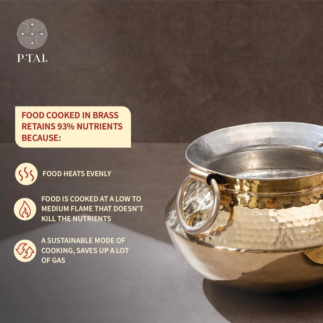 P TAL Brass Patili with Lid and Handle - Image 4