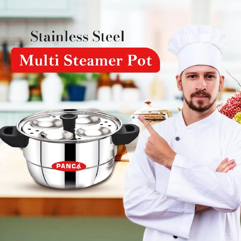 PANCA Idli, Mini Idli, Dhokla Maker Stainless Steel Idly Pot - Image 3