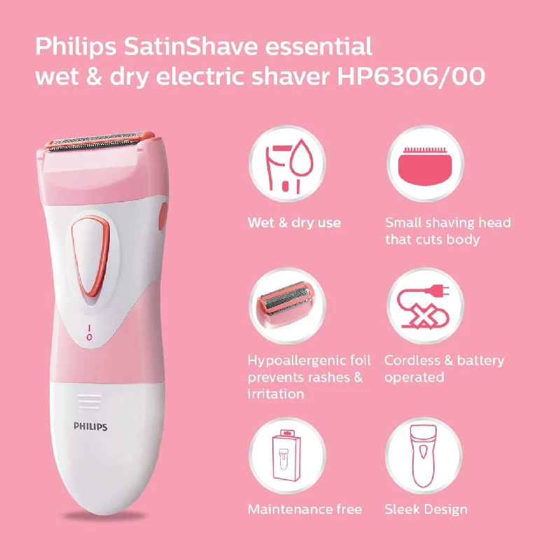 Philips Hair Dryer BHD308-30 1600W & Cordless Satin Shave Wet & Dry Electric Shaver HP6306 - Image 3