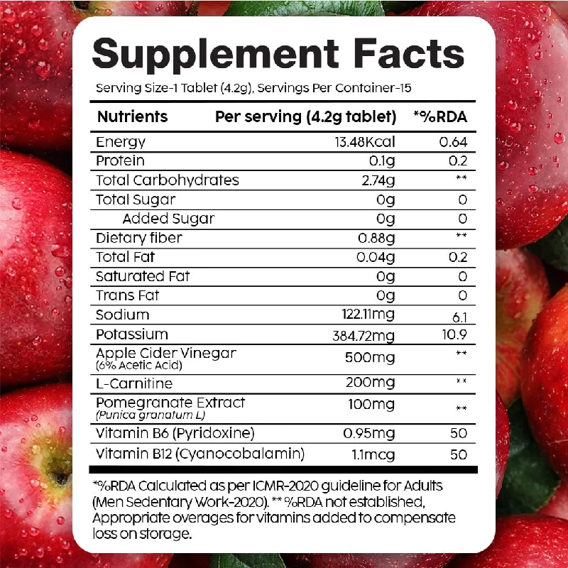 Plix-The Plant Fix L-Carnitine ACV Effervescent Tablets Helps To Turn Fat Into Energy - Image 3
