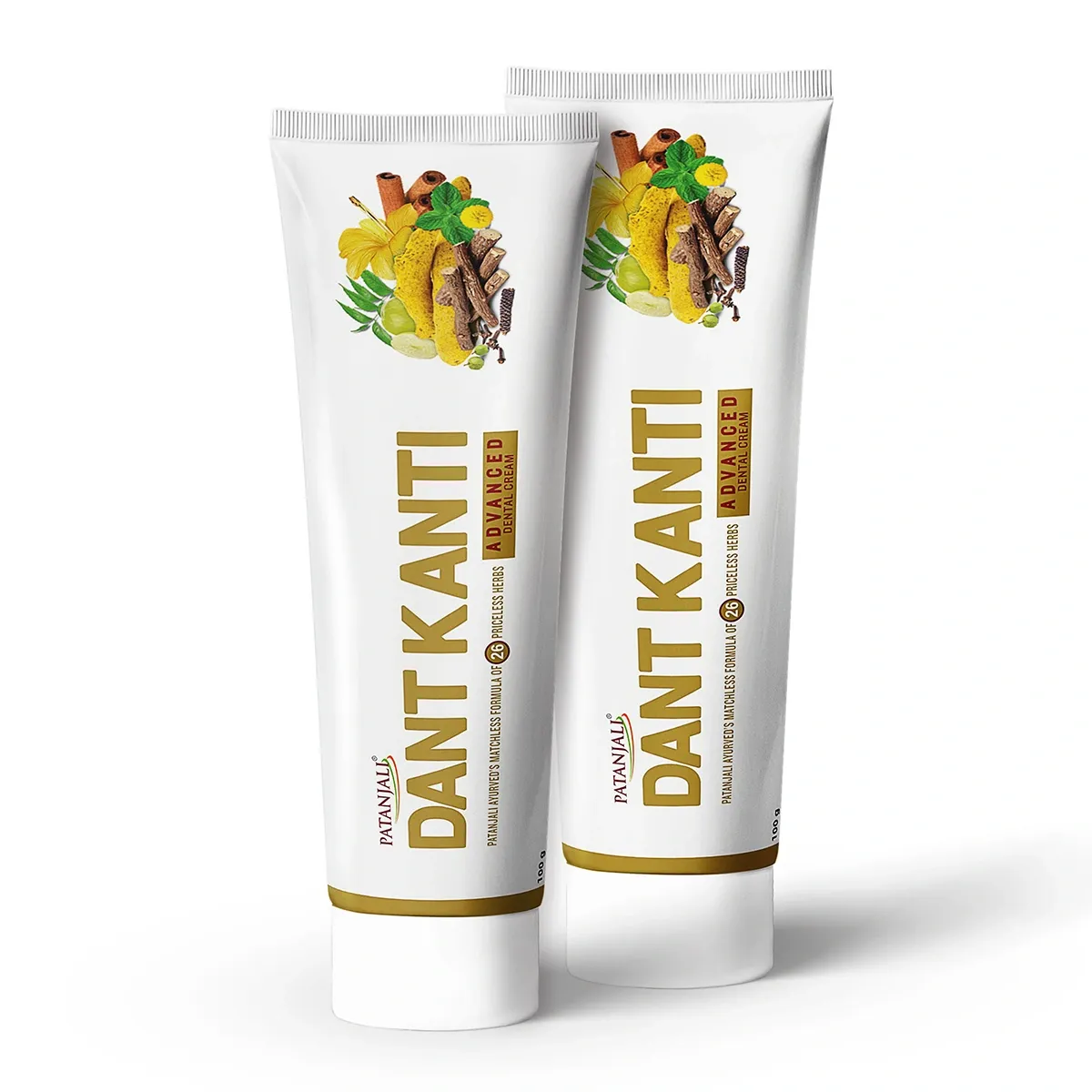 Lot De 4 Dentifrices Patanjali Dant Kanti 100g - À Base De Plantes, Naturel - Date D'expiration 2028