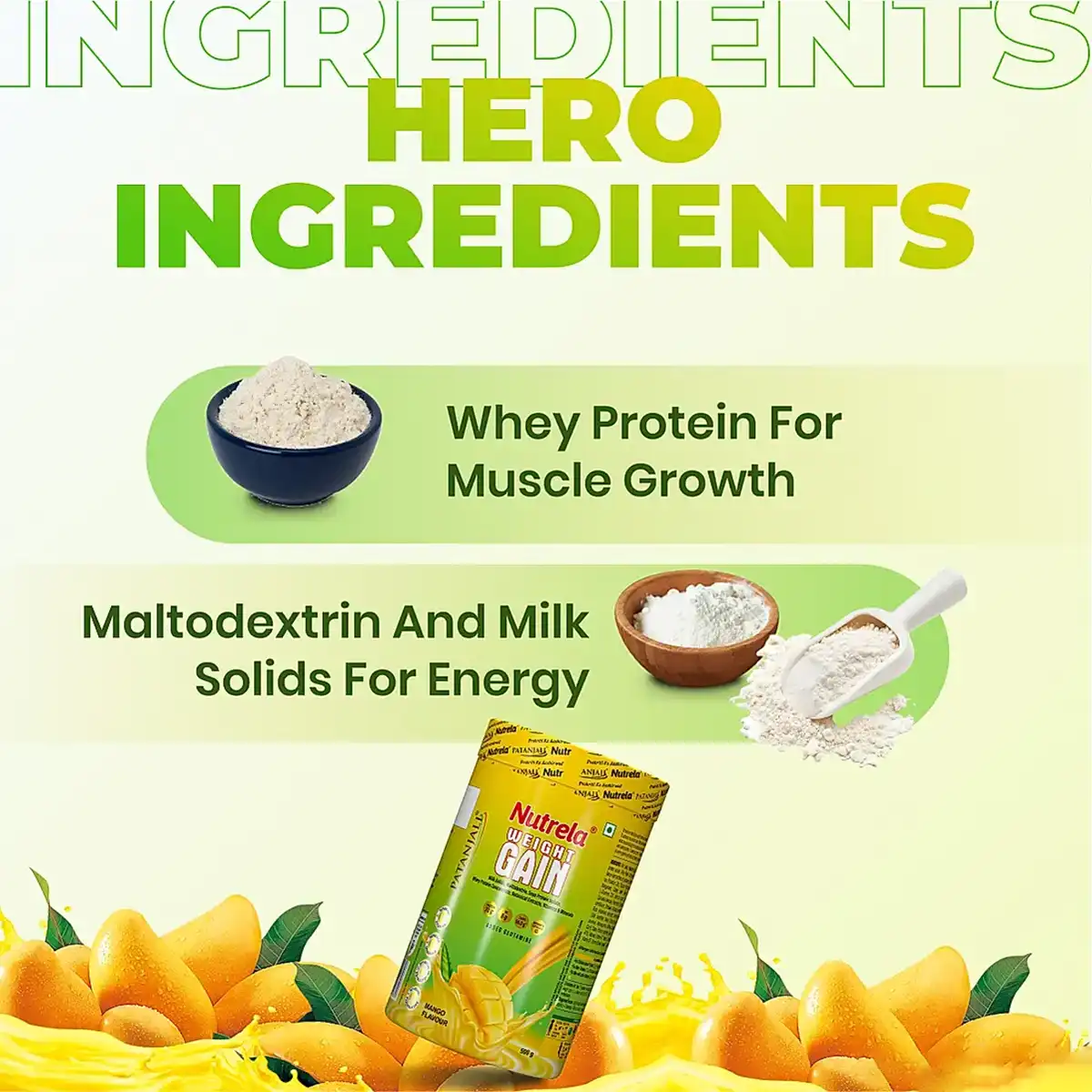 Patanjali Nutrela Weight Gain Mango Flavour - Image 3