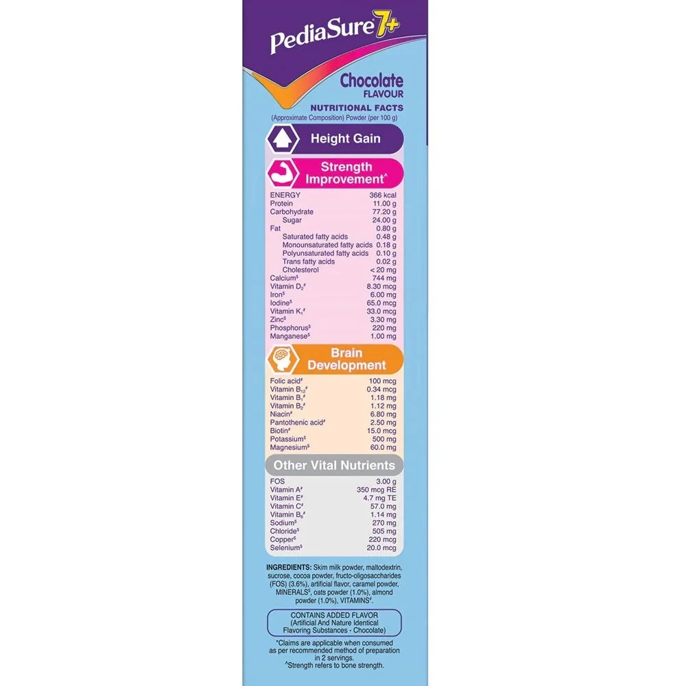 Pediasure 7 Plus Oats & Almond Nutrition Drink Powder Chocolate Flavour for Infants - Image 2