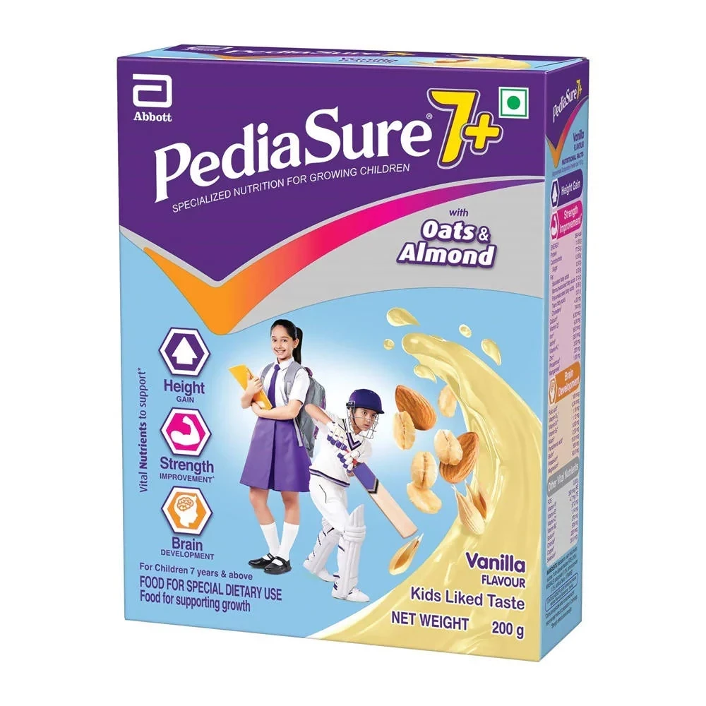 Pediasure 7 Plus Oats & Almond Nutrition Drink Powder Vanilla Flavour Pediasure 7 Plus Oats & Almond Nutrition Drink Powder Vanilla Flavour-Pack Size-200 g