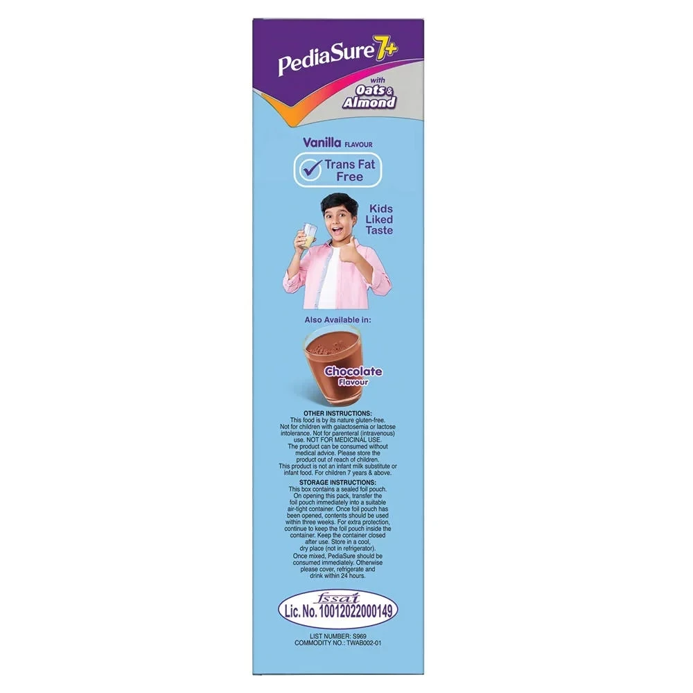Pediasure 7 Plus Oats & Almond Nutrition Drink Powder Vanilla Flavour - Image 3