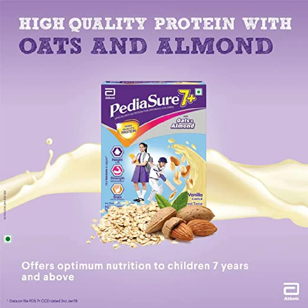 Pediasure 7 Plus Oats & Almond Nutrition Drink Powder Vanilla Flavour - Image 4