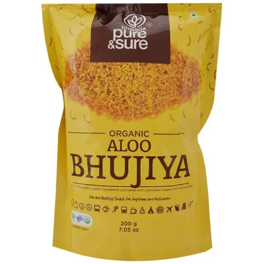 Phalada Pure & Sure Organic Aloo Bhujiya - Fun & Healthy Snack Phalada Pure & Sure Organic Aloo Bhujiya - Fun & Healthy Snack-Pack Size-125g