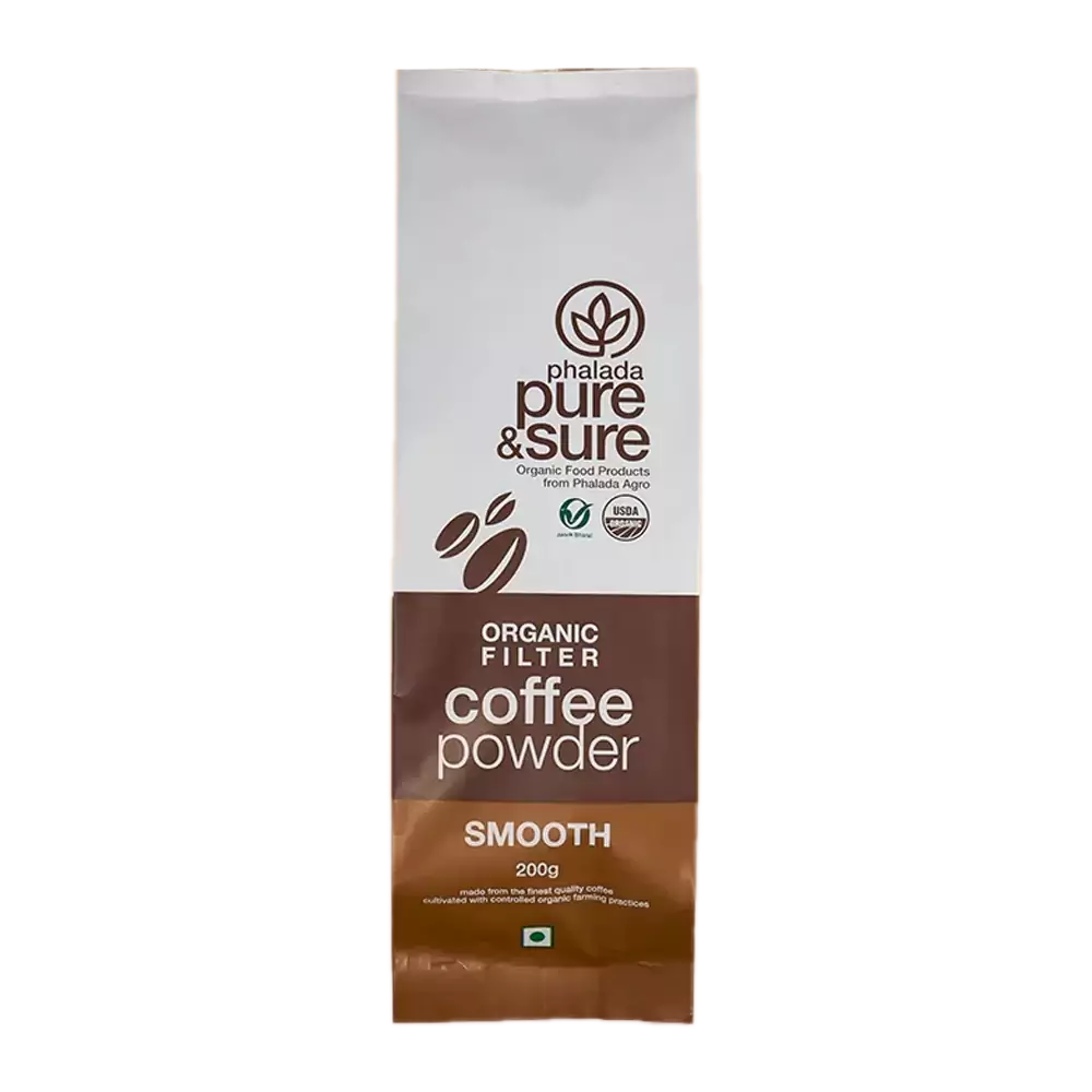 Phalada Pure & Sure Organic Filter Coffee Powder, Smooth Phalada Pure & Sure Organic Filter Coffee Powder, Smooth-Pack Size-200 g