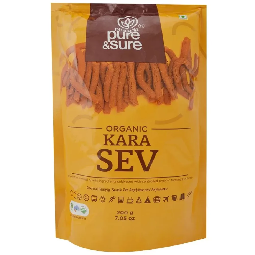 Phalada Pure & Sure Organic Kara Sev - Fun & Healthy Snack Phalada Pure & Sure Organic Kara Sev - Fun & Healthy Snack--200g pouch