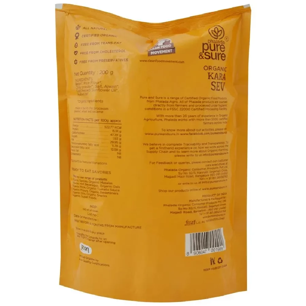 Phalada Pure & Sure Organic Kara Sev - Fun & Healthy Snack - Image 2