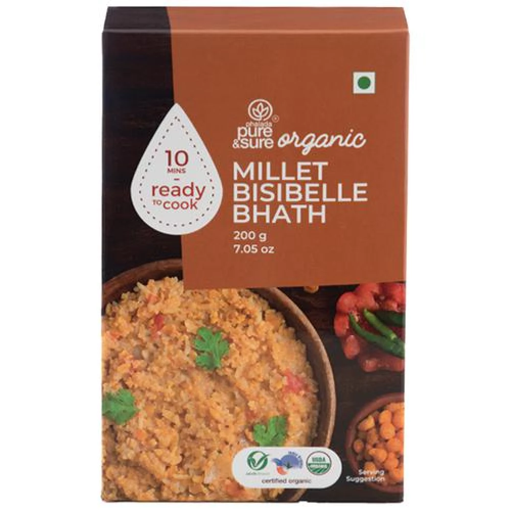 Phalada Pure & Sure Organic Millet Bisibelle Bhath - Rich In Iron Phalada Pure & Sure Organic Millet Bisibelle Bhath - Rich In Iron--200 g