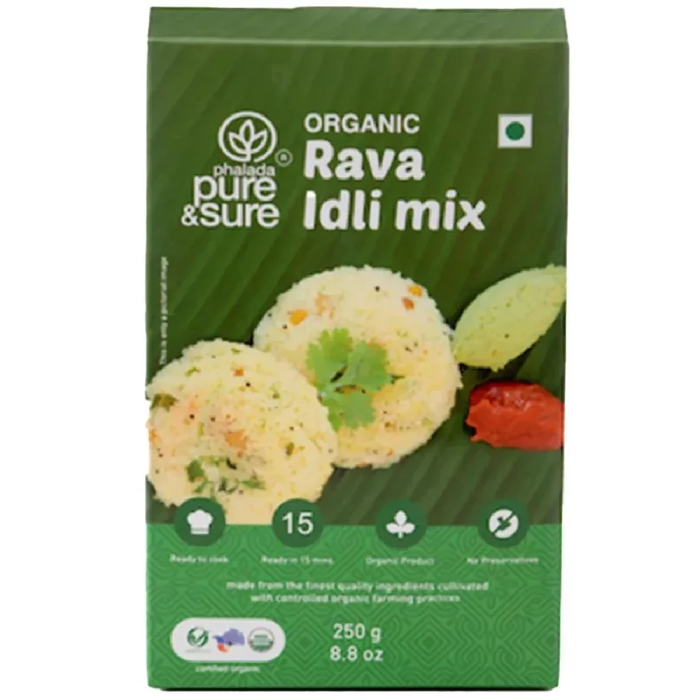 Phalada Pure & Sure Organic Rava Idli Mix Phalada Pure & Sure Organic Rava Idli Mix--250 g Pouch