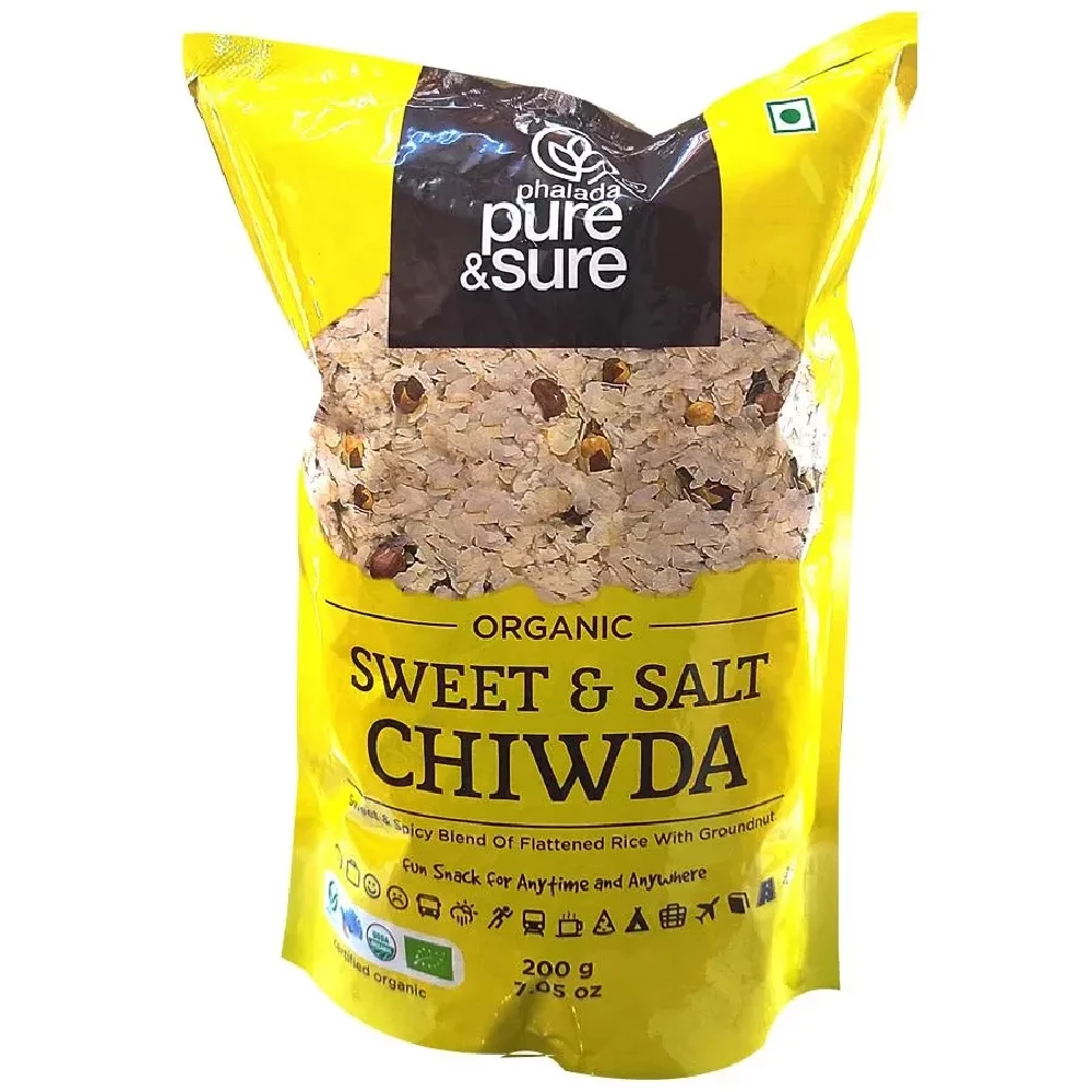 Phalada Pure & Sure Organic Sweet & Salt Chiwda - Spice Blend Of Flattened Rice With Groundnut Phalada Pure & Sure Organic Sweet & Salt Chiwda - Spice Blend Of Flattened Rice With Groundnut--200 g Pouch