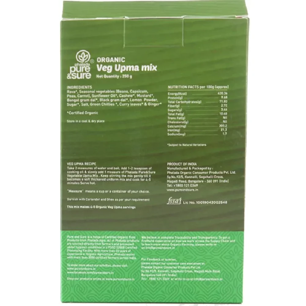 Phalada Pure & Sure Organic Veg Upma Mix - Image 2
