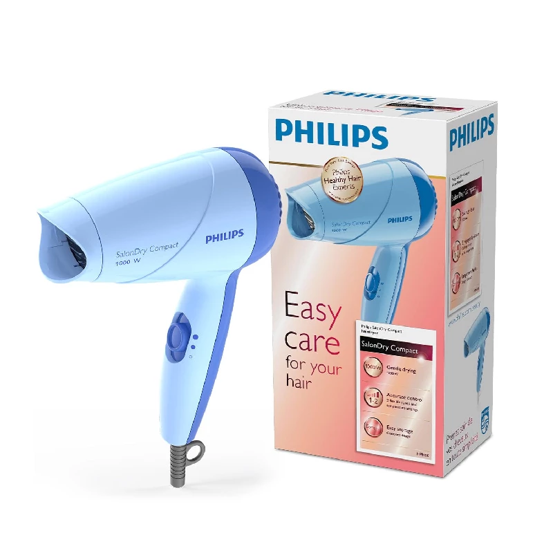 Philips 1000 Watts Compact Hair Dryer-Blue Philips 1000 Watts Compact Hair Dryer-Blue-Model No-HP8100-60