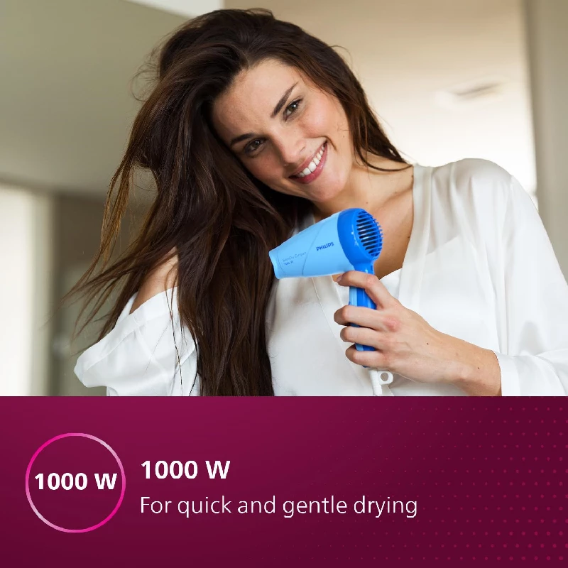 Philips 1000 Watts Compact Hair Dryer-Blue - Image 2