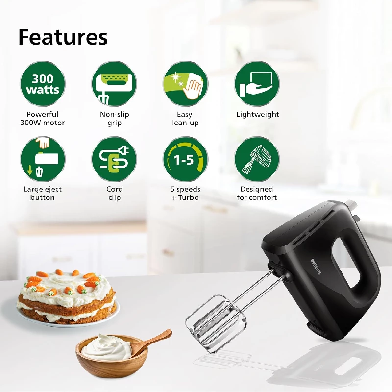 Philips 300 Watts Lightweight Hand Blender- Black - Image 2