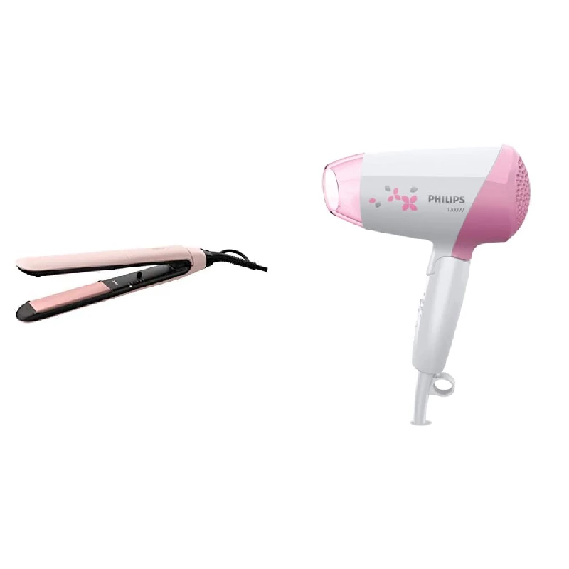 Philips BHS378-10 1200 Watt Kerashine Straightener & Philips Essential Care Dryer Hp8120 Philips BHS378-10 1200 Watt Kerashine Straightener & Philips Essential Care Dryer Hp8120-Pack Size-Combo of 2
