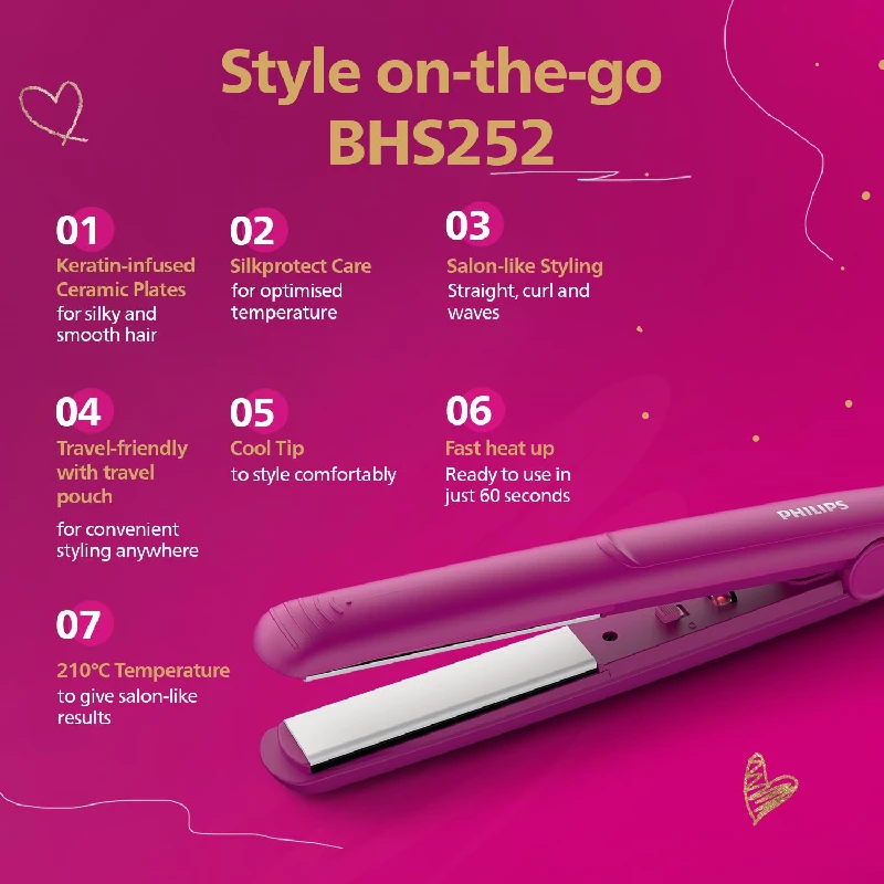 Philips New Hair Straightener - Pink - Image 2