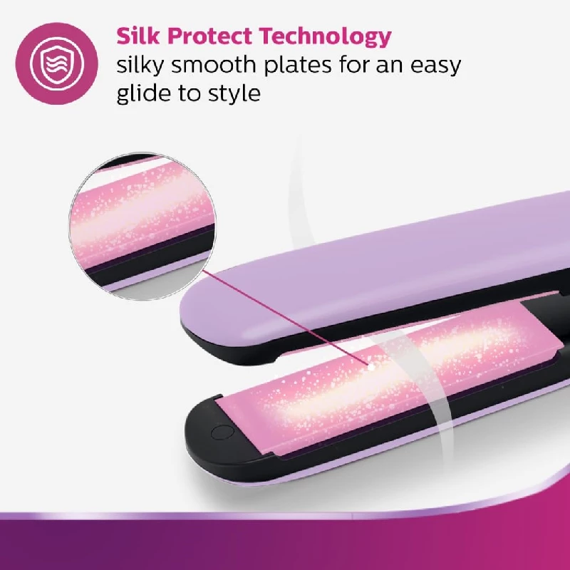 Philips Straightener with SilkProtect Technology. Straighten & Curl-Lavender - Image 2