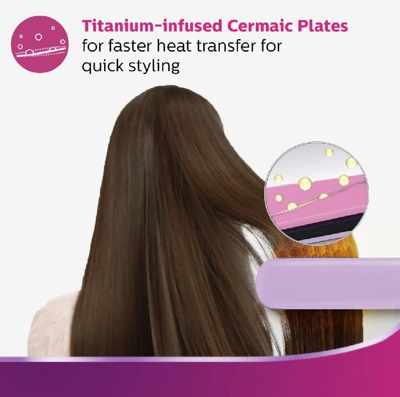 Philips Straightener with SilkProtect Technology. Straighten & Curl-Lavender - Image 3