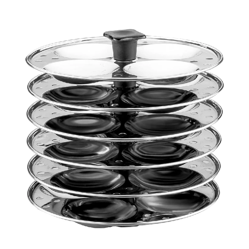 Pigeon Classic Stainless Steel Idli Cooker with Whistle Indicator 6 Plates (for 24 Idlies) - Image 2
