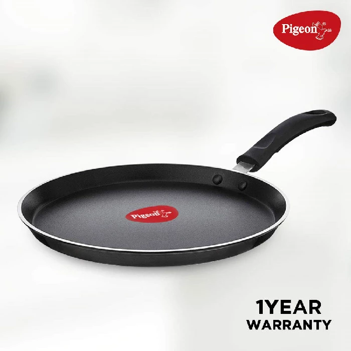 Pigeon Special Non Induction Base Aluminium Non Stick Flat Tawa, 270mm, Cookware with 3mm width, Black - Image 3