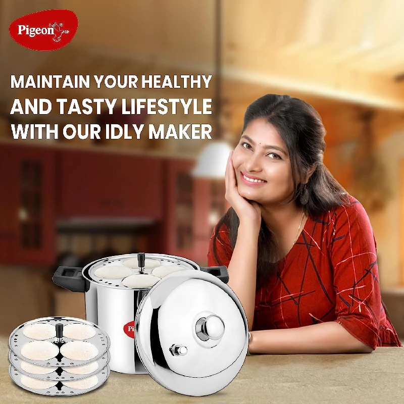 Pigeon Stainless Steel Idly Maker 4 Plates Compatible with Induction and Gas Stove - Image 4