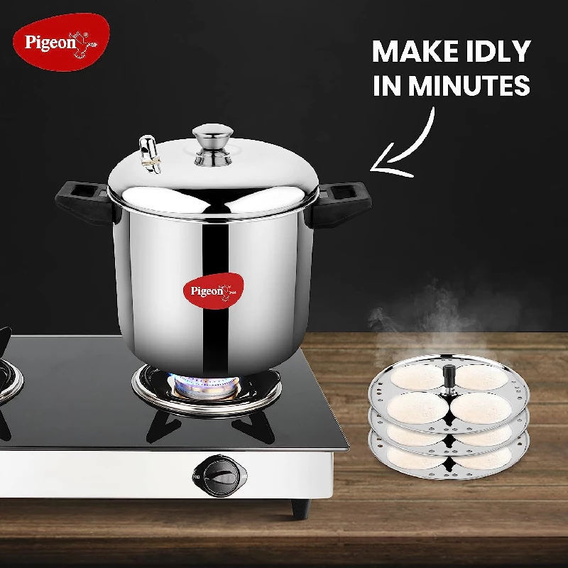 Pigeon Stainless Steel Idly Maker 4 Plates Compatible with Induction and Gas Stove - Image 5