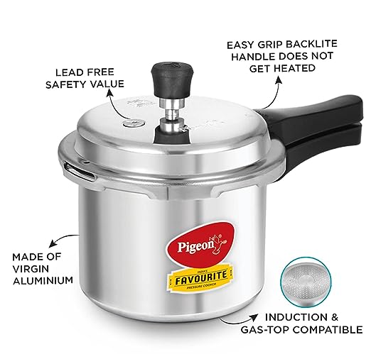 Pigeon by Stovekraft Favourite - Aluminum Induction Base Pressure Cooker, Inner Lid - Image 4