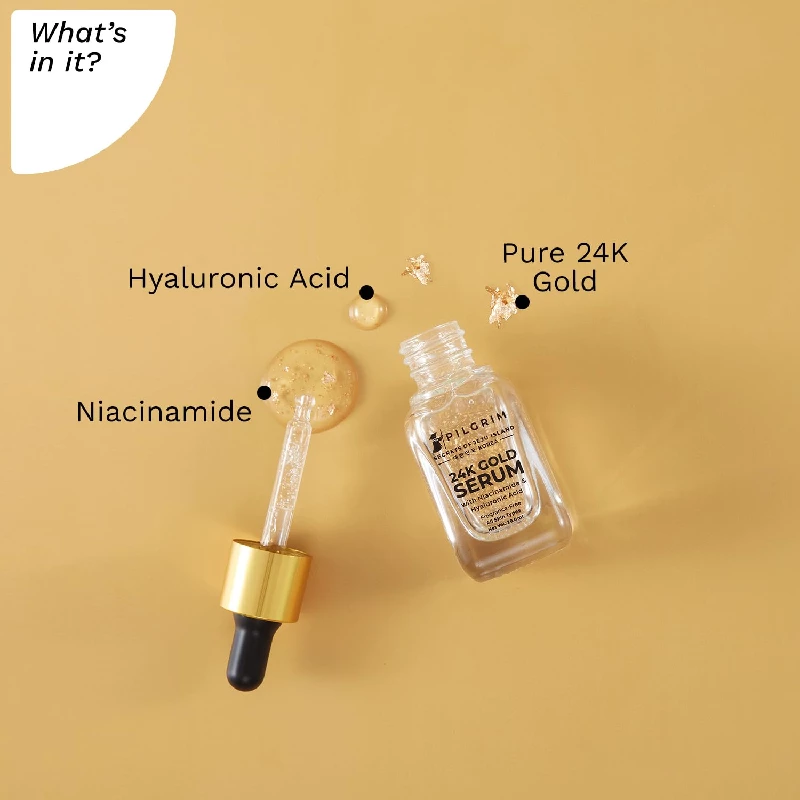 Pilgrim 24K Gold Face Serum With Niacinamide & Hyaluronic Acid - Image 4