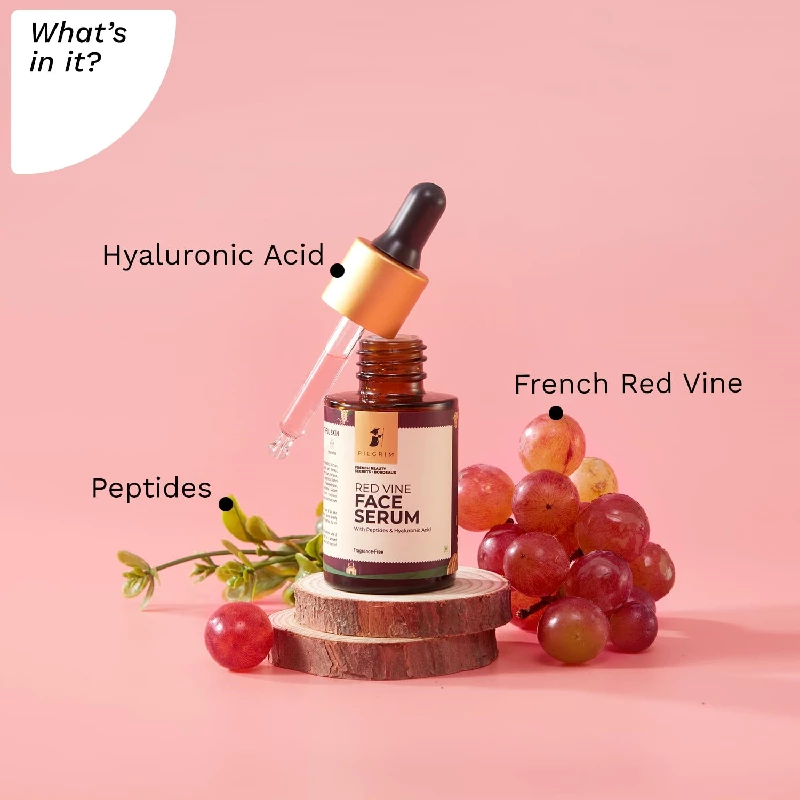 Pilgrim French Red Vine & Hyaluronic acid serum with peptides - Image 4