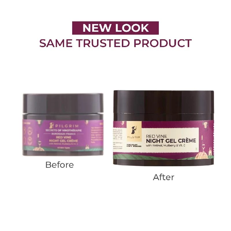 Pilgrim French Red Vine Anti Aging Night Cream for women with Retinol, Mulberry & Vitamin C - Image 2