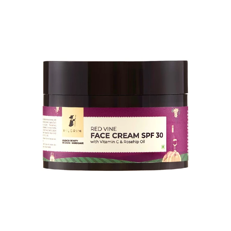 Pilgrim French Red Vine Face Cream with SPF 30 Sunscreen Pilgrim French Red Vine Face Cream with SPF 30 Sunscreen-Pack Size-50 g