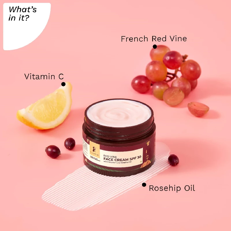 Pilgrim French Red Vine Face Cream with SPF 30 Sunscreen - Image 4