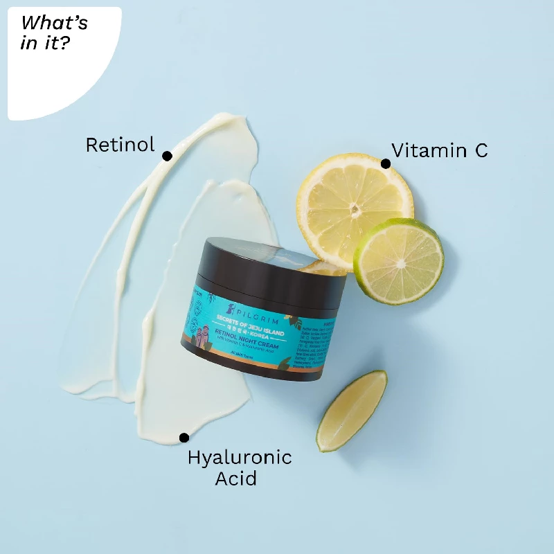 Pilgrim Korean Retinol Anti Aging Night Cream with Hyaluronic Acid & Vitamin C - Image 3