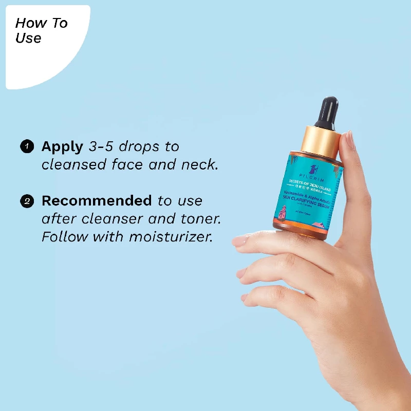 Pilgrim Niacinamide & Alpha Arbutin Skin Clarifying Serum for acne & acne marks - Image 5
