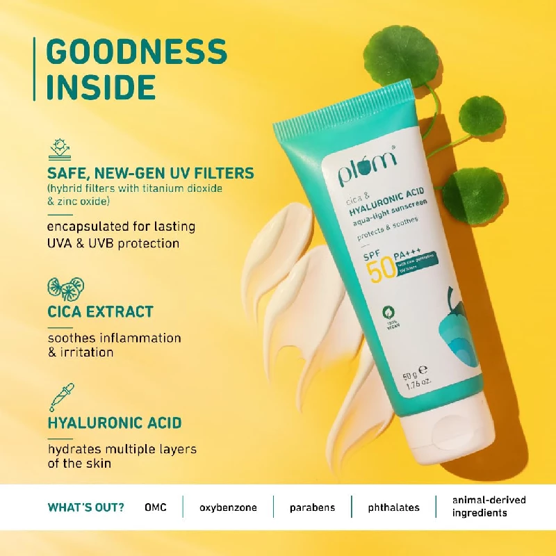 Plum Cica & Hyaluronic Acid Aqua-Light Sunscreen SPF 50 - Image 2