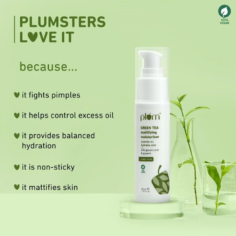 Plum Green Tea Mattifying Moisturizer For Face - Image 3