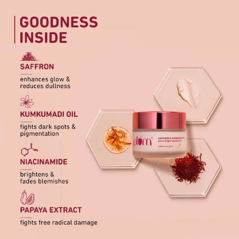Plum Saffron & Kumkumadi Oil Daily Glow Bright Moisturizing Cream - Image 4