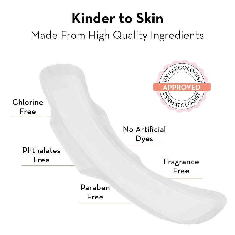 Plush 100% Pure U.S. Cotton Sanitary Pads with 8 Light Flow Pads (L) 6 Heavy Flow (XL) & 2 Panty Liners - Image 4