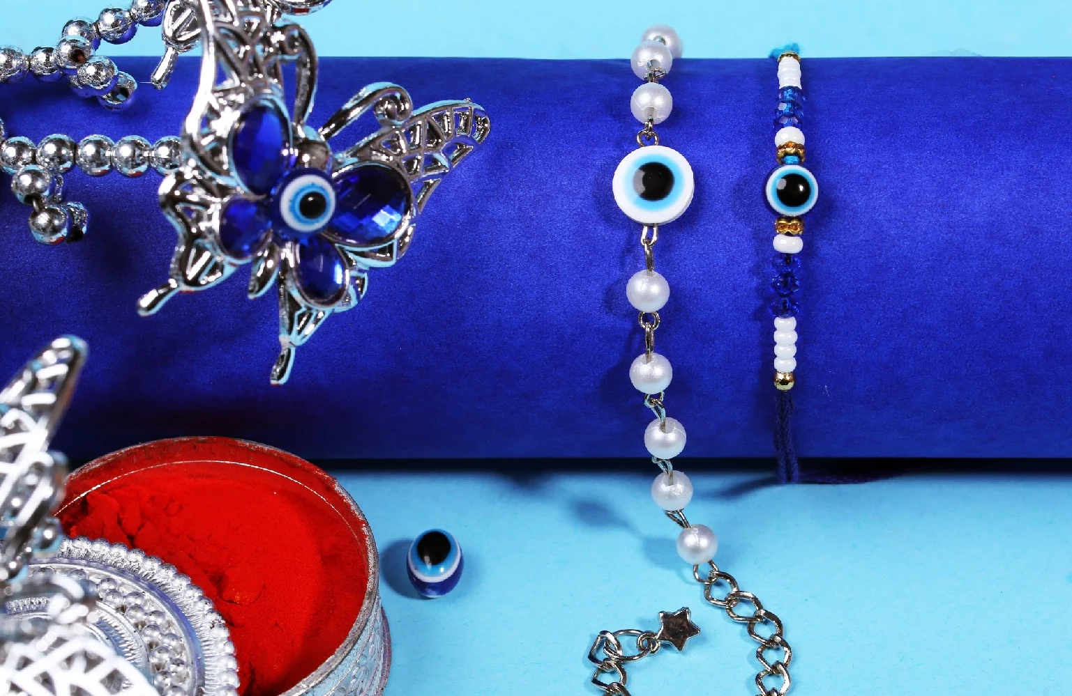 Powerful Evil Eye Bhaiya Bhabhi Rakhi - Image 1