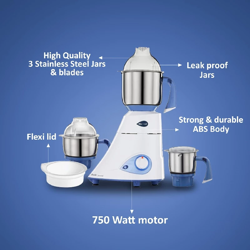 Preethi Blue Leaf Diamond MG-214 mixer grinder (Blue, White) - Image 4