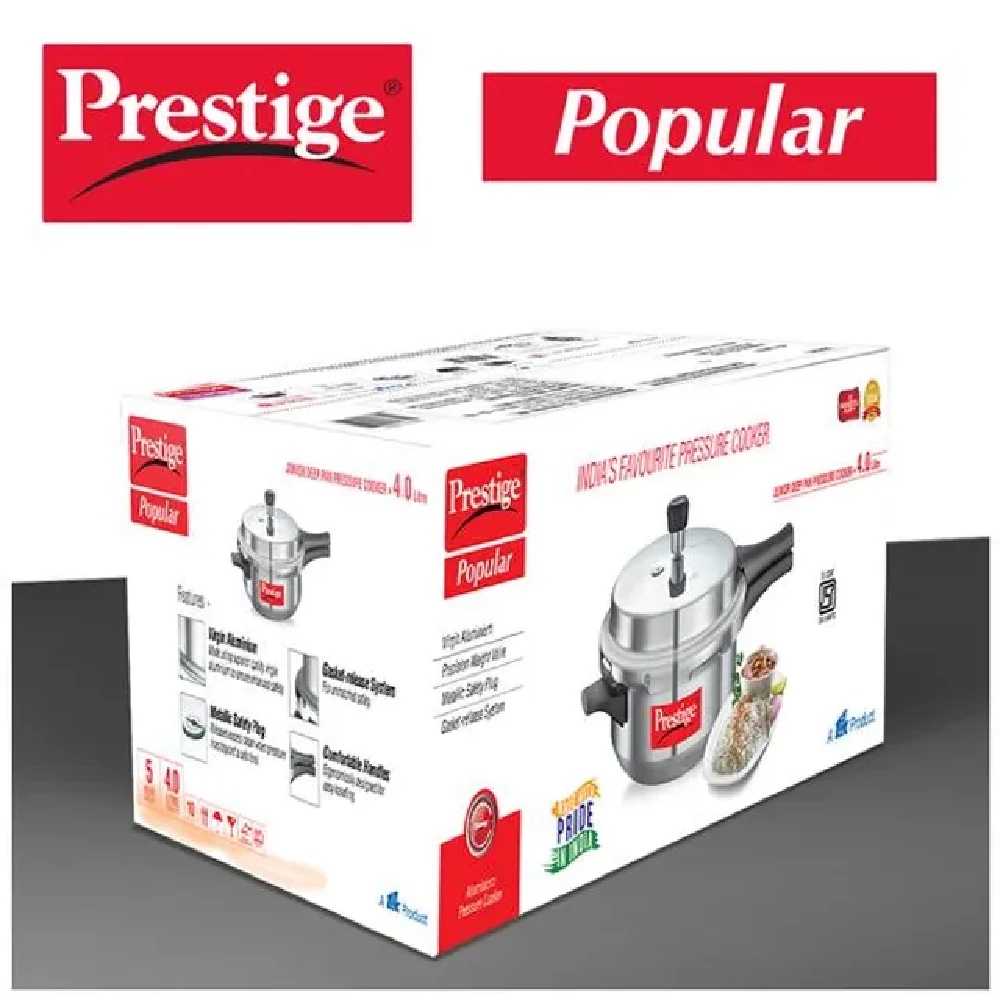 Prestige Aluminium Outer Lid Pressure Cooker - Bakelite Handle, Silver, Junior 10025 - Image 5