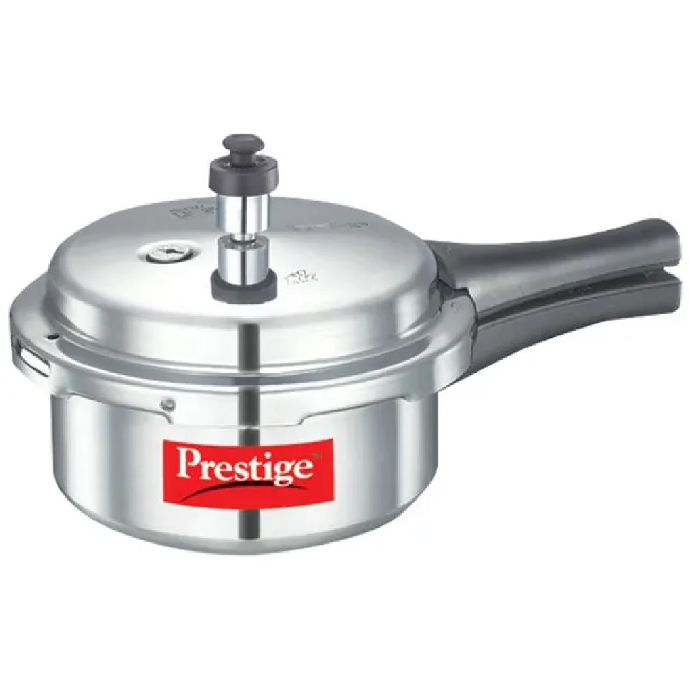 Prestige Aluminium Outer Lid Pressure Cooker Bakelite Handle, Silver, Popular Plus 10000