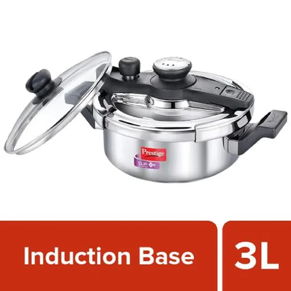 Prestige Clip On Svachh Stainless Steel Outer Lid Pressure Cooker - Induction Base, 20229 Prestige Clip On Svachh Stainless Steel Outer Lid Pressure Cooker - Induction Base, 20229--3 L
