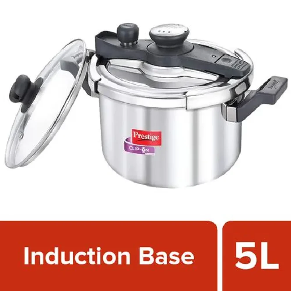 Prestige Clip On Svachh Stainless Steel Outer Lid Pressure Cooker - Induction Base, 20230 Prestige Clip On Svachh Stainless Steel Outer Lid Pressure Cooker - Induction Base, 20230--5 L