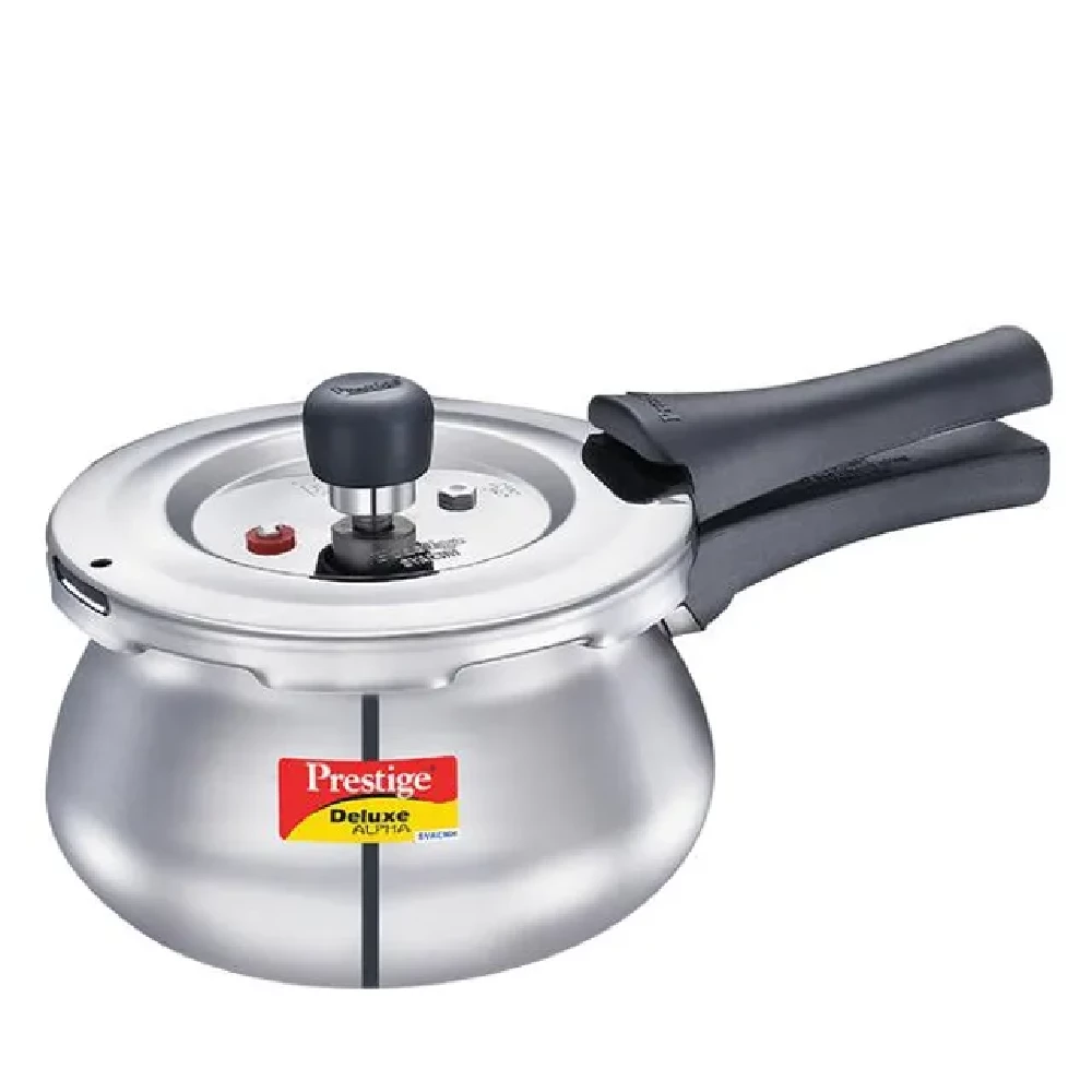 Prestige Deluxe Alpha Svachh Stainless Steel Spillage Control Baby Handi Pressure Cooker - Silver Prestige Deluxe Alpha Svachh Stainless Steel Spillage Control Baby Handi Pressure Cooker - Silver--2 l